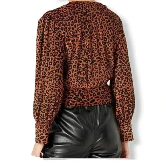 KENDALL + KYLIE Wrap Balloon Sleeve Leopard top - Picture 2 of 4